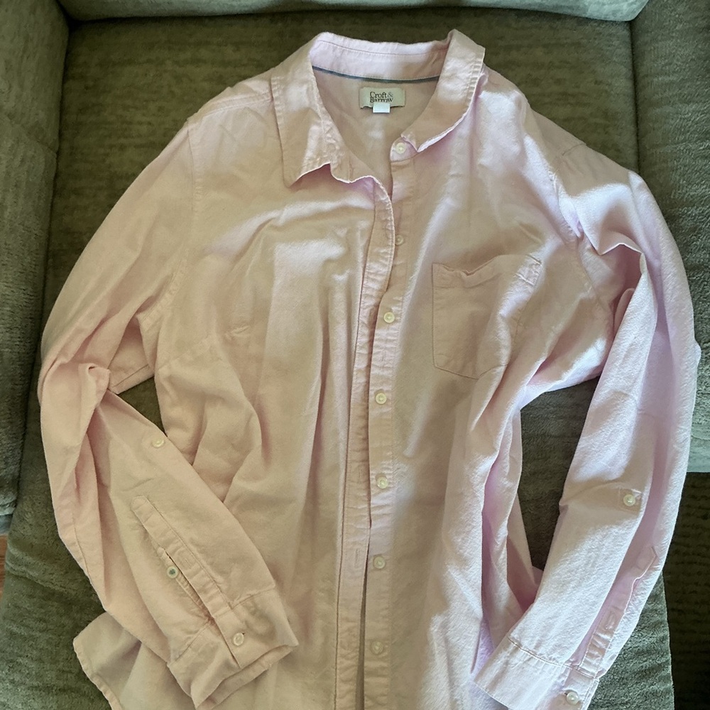 Croft & Barrow Light Pink Button‑Up Shirt – Women’s Plus 1X